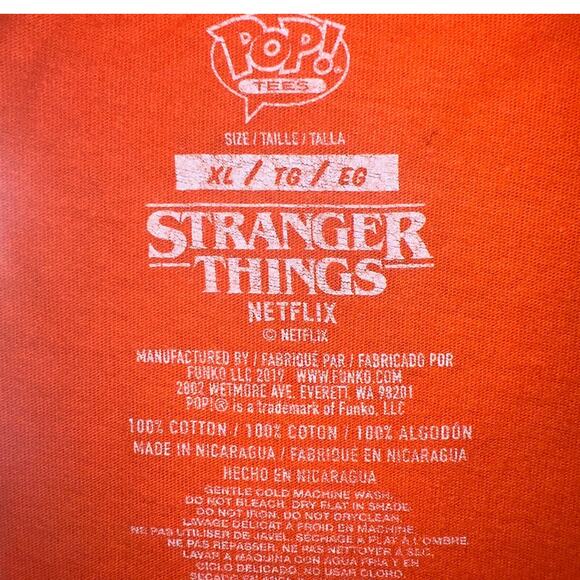 POP! TEES Shirt Men's XL Stranger Things Orange Cotton Roast Beef - Picture 3 of 6